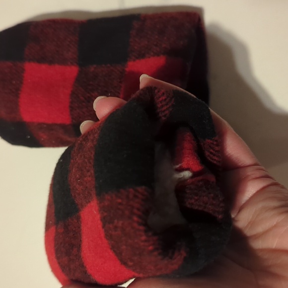 Indigo baby plaid fleece gloves - Picture 2 of 4